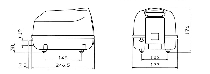 Wymiary dmuchawy SECOH sll-50